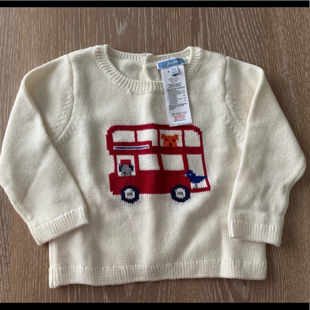 Jacadi cream sweater size 12 months.
